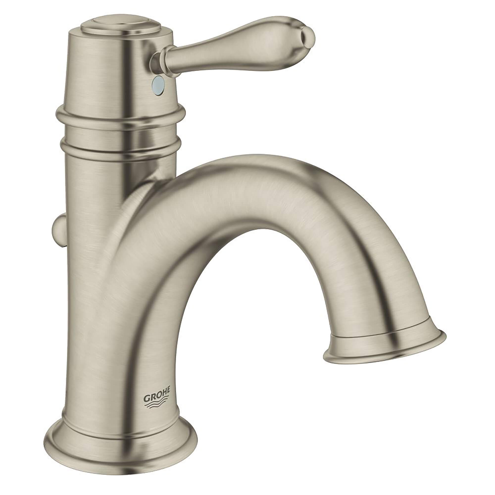Single Hole Single Handle S Size Bathroom Faucet 12 GPM GROHE BRUSHED NICKEL